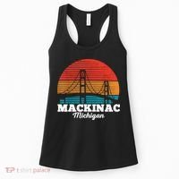 Mackinac Bridge Souvenir Mackinaw Island Retro Michigan Women's Tank Top thumb 0