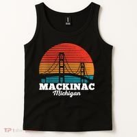 Mackinac Bridge Souvenir Mackinaw Island Retro Michigan Tank Top thumb 2