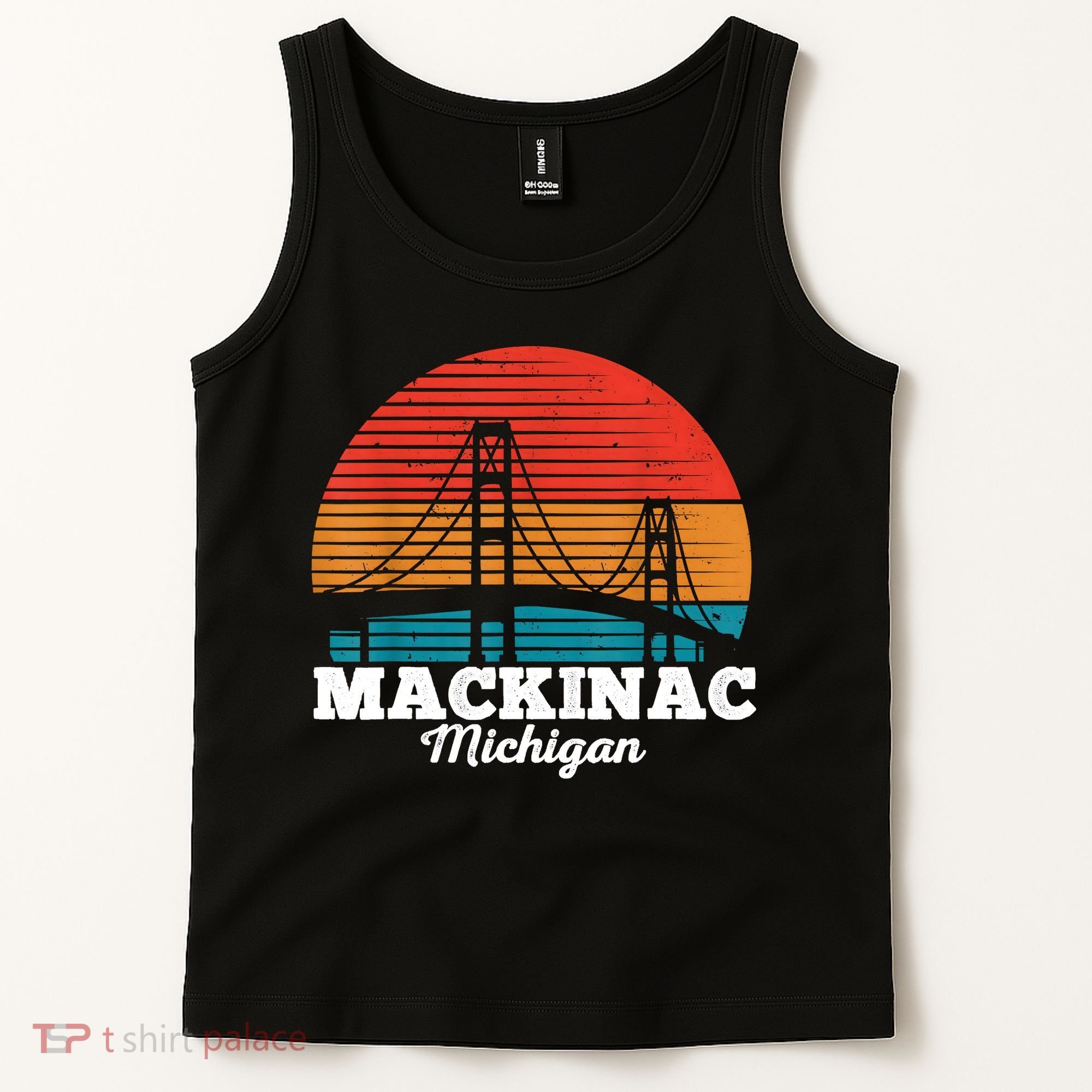 Mackinac Bridge Souvenir Mackinaw Island Retro Michigan Tank Top
