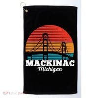 Mackinac Bridge Souvenir Mackinaw Island Retro Michigan Golf Towel thumb 0