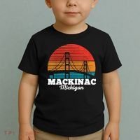 Mackinac Bridge Souvenir Mackinaw Island Retro Michigan Toddler T-Shirt thumb 2