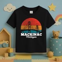 Mackinac Bridge Souvenir Mackinaw Island Retro Michigan Toddler T-Shirt thumb 3