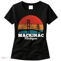 Mackinac Bridge Souvenir Mackinaw Island Retro Michigan Women's T-Shirt thumb 0