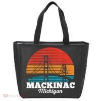 Mackinac Bridge Souvenir Mackinaw Island Retro Michigan Tote Bag thumb 0