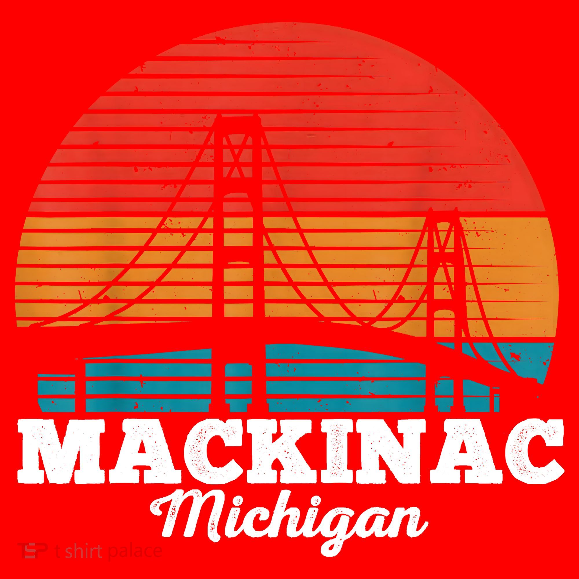 Mackinac Bridge Souvenir Mackinaw Island Retro Michigan Santa Hat