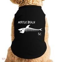 Myrtle Beach SC South Carolina Shark Skeleton White Print Doggie Tank thumb 0