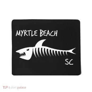 Myrtle Beach SC South Carolina Shark Skeleton White Print Mousepad