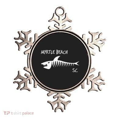 Myrtle Beach SC South Carolina Shark Skeleton White Print Ornament