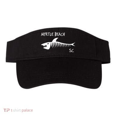 Myrtle Beach SC South Carolina Shark Skeleton White Print Visor