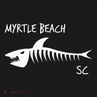 Myrtle Beach SC South Carolina Shark Skeleton White Print Kids T-Shirt thumb 4