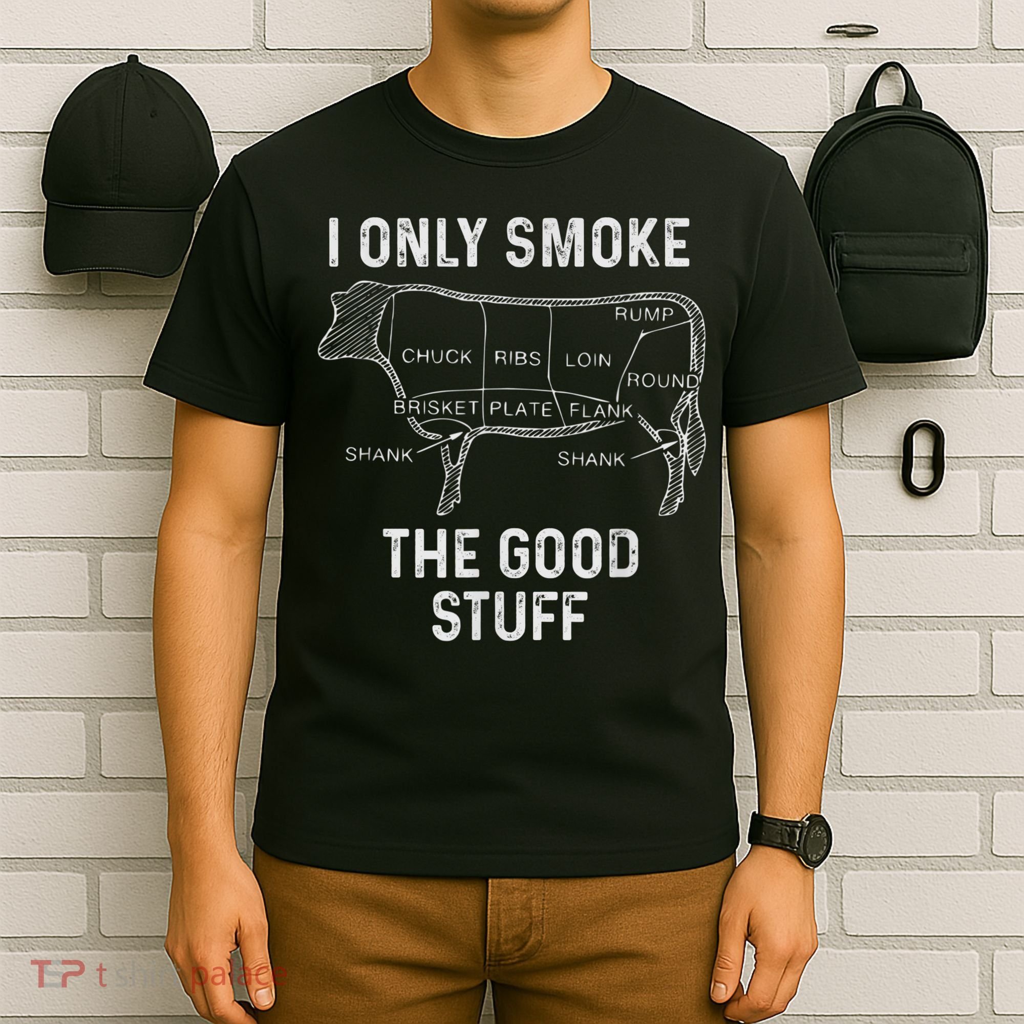 Mens BBQ Smoker For Men I Only Smoke The Good Stuff T-Shirt