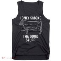 Mens BBQ Smoker For Men I Only Smoke The Good Stuff Tank Top thumb 0