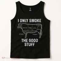 Mens BBQ Smoker For Men I Only Smoke The Good Stuff Tank Top thumb 2