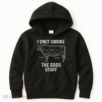 Mens BBQ Smoker For Men I Only Smoke The Good Stuff Kids Hoodie thumb 0
