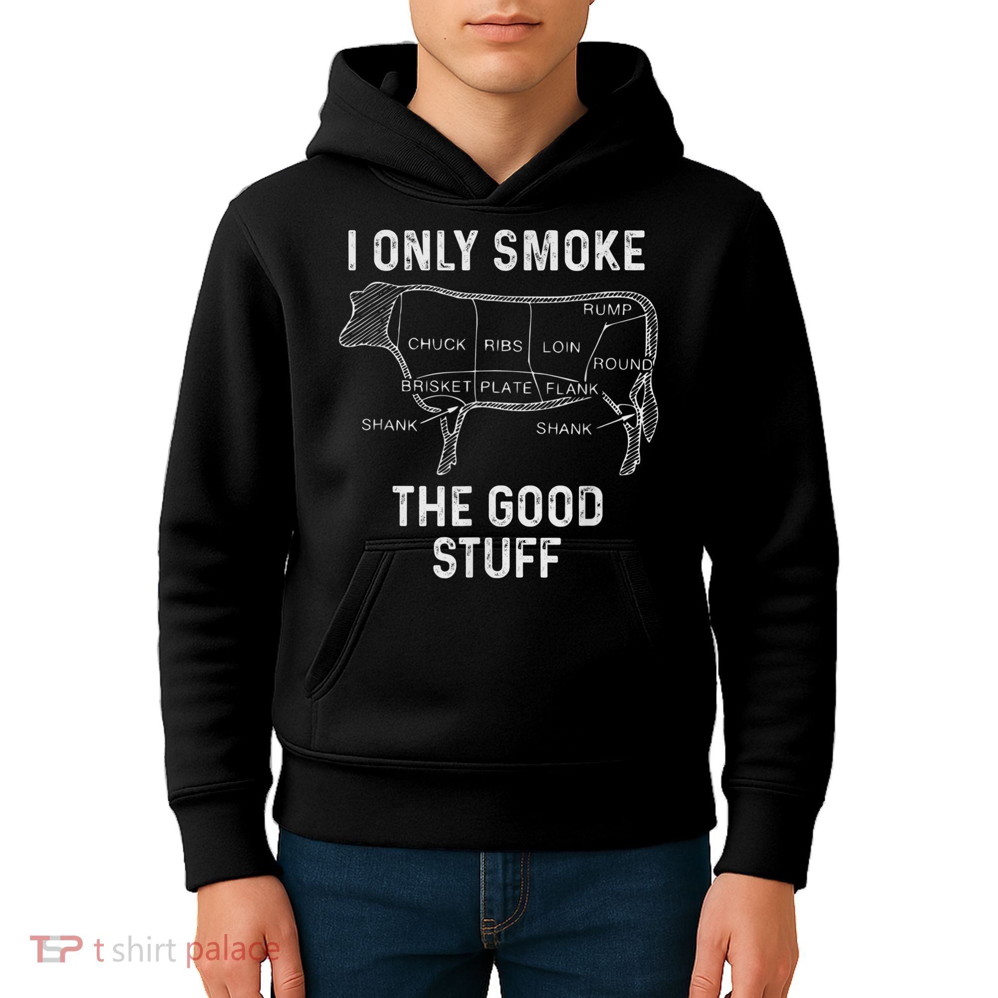 Mens BBQ Smoker For Men I Only Smoke The Good Stuff Kids Hoodie