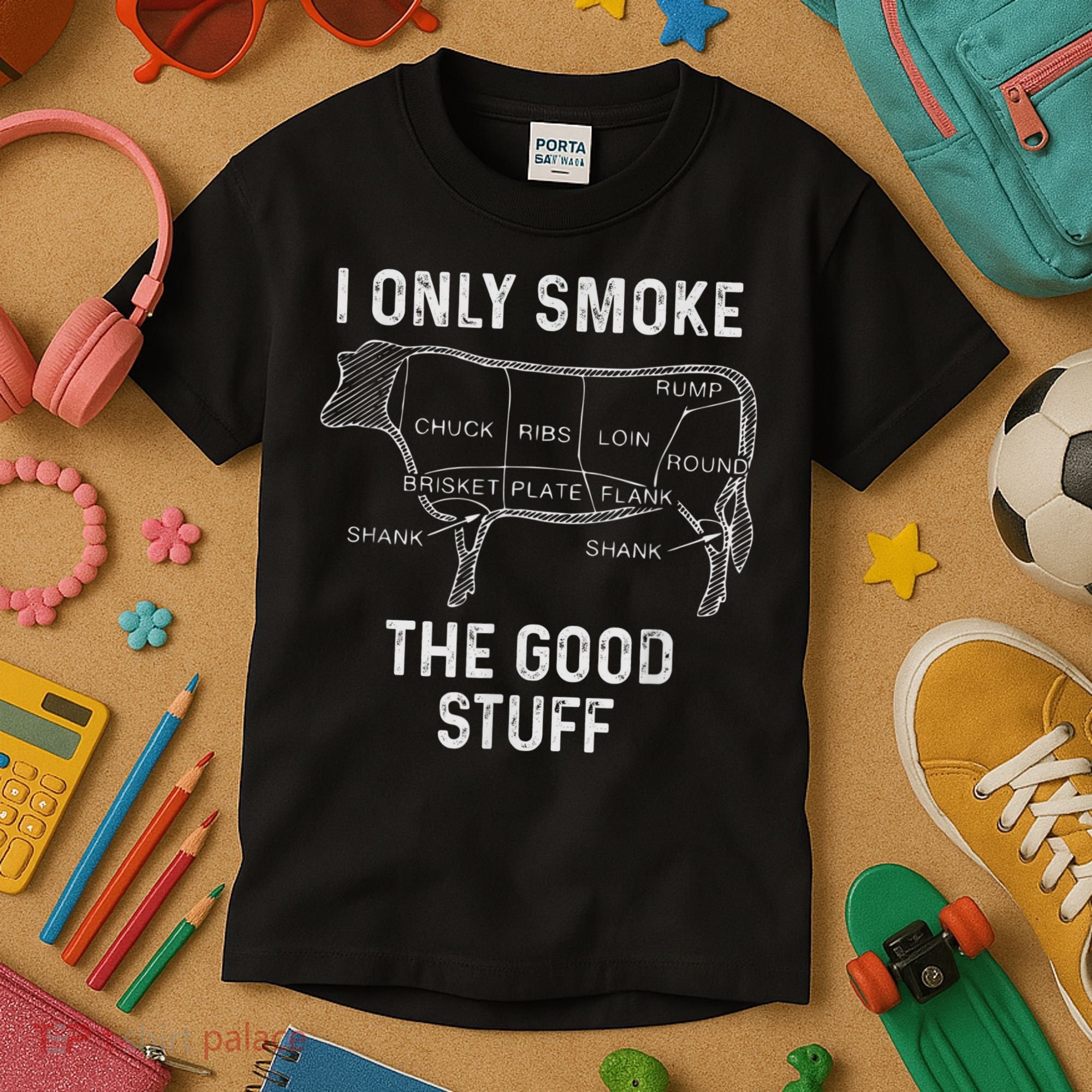 Mens BBQ Smoker For Men I Only Smoke The Good Stuff Kids T-Shirt