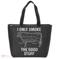 Mens BBQ Smoker For Men I Only Smoke The Good Stuff Tote Bag thumb 0