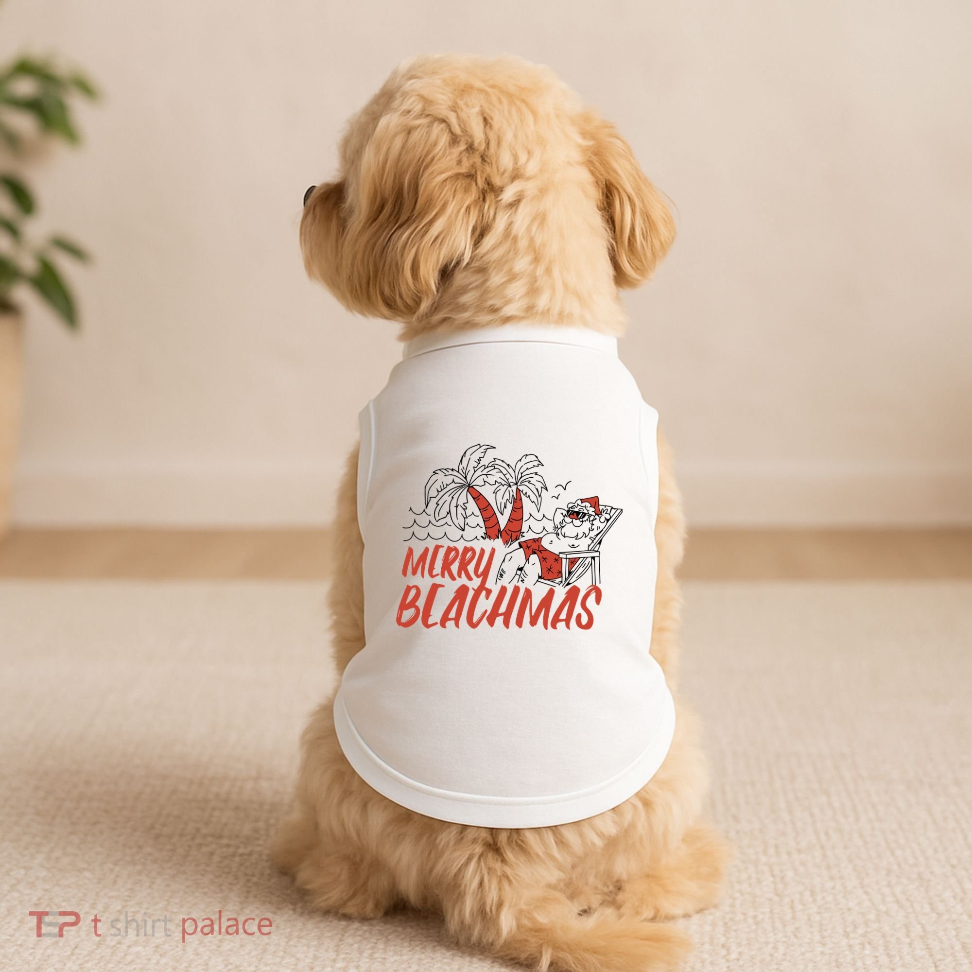 Merry Beachmas Santa Claus Vacation Doggie Tank