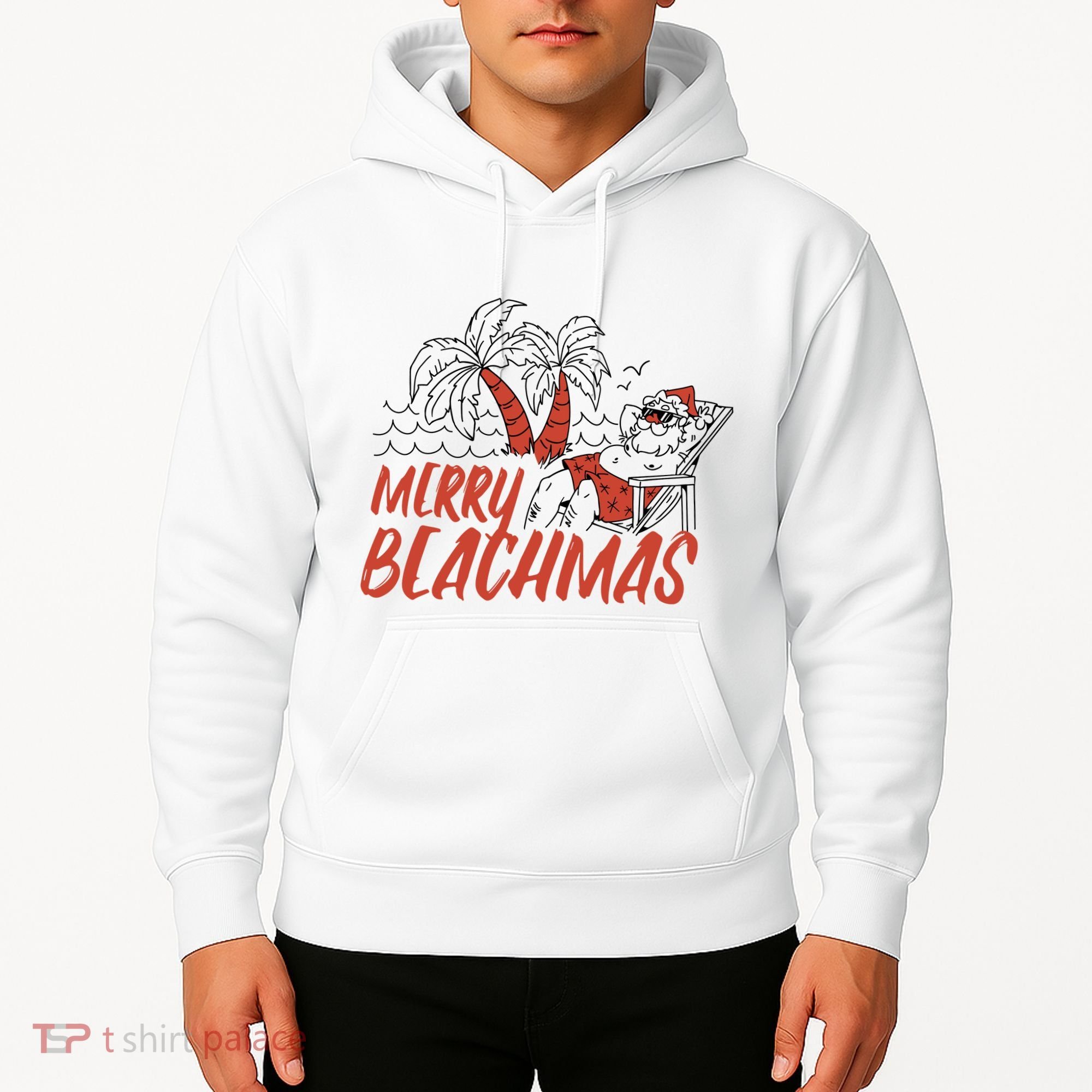 Merry Beachmas Santa Claus Vacation Hoodie
