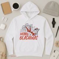 Merry Beachmas Santa Claus Vacation Hoodie thumb 3