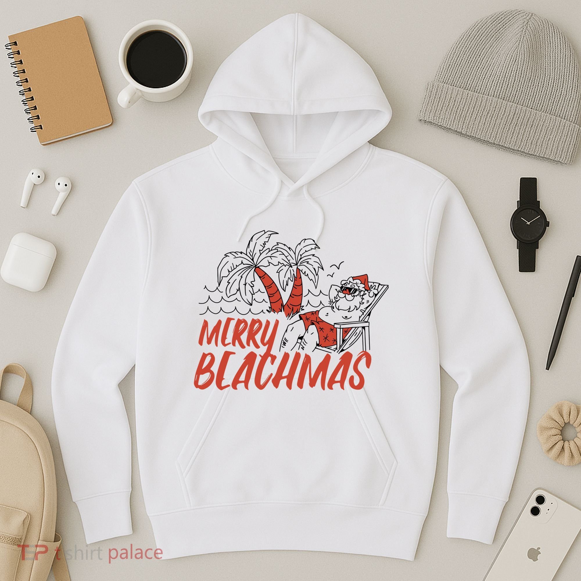 Merry Beachmas Santa Claus Vacation Hoodie