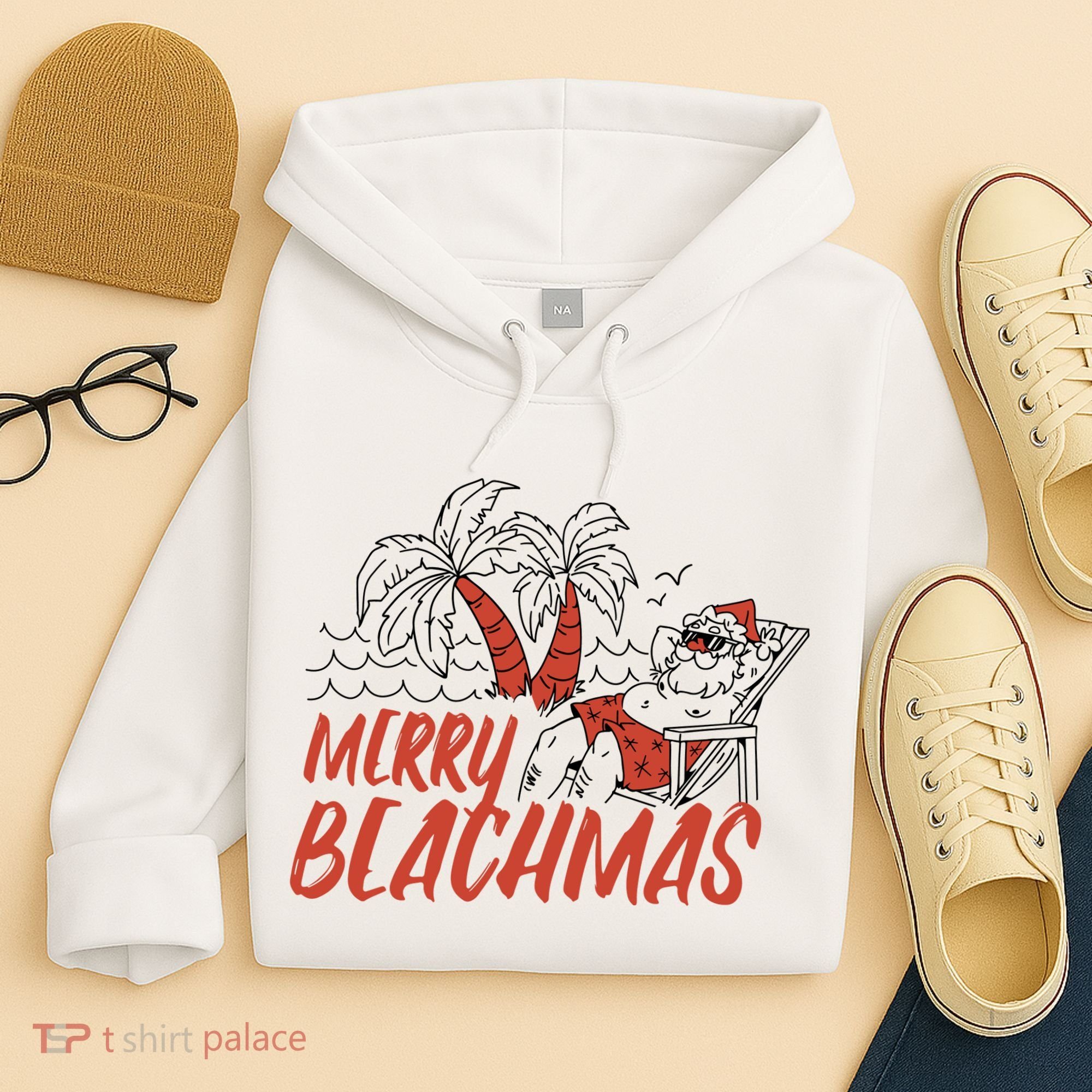 Merry Beachmas Santa Claus Vacation Hoodie