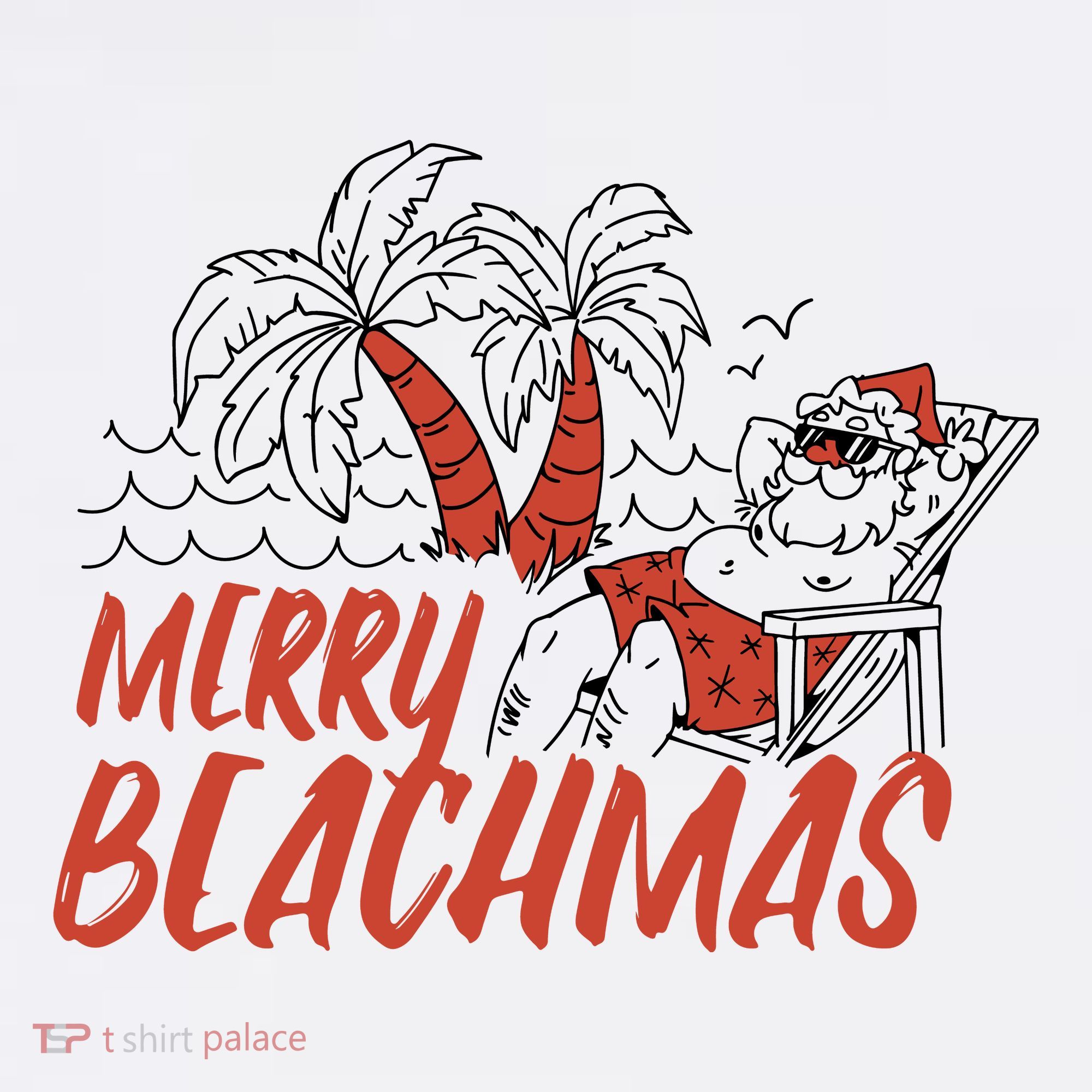 Merry Beachmas Santa Claus Vacation Apron