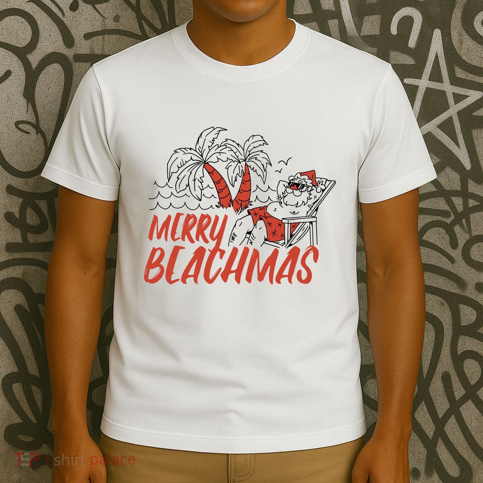 Merry Beachmas Santa Claus Vacation T-Shirt