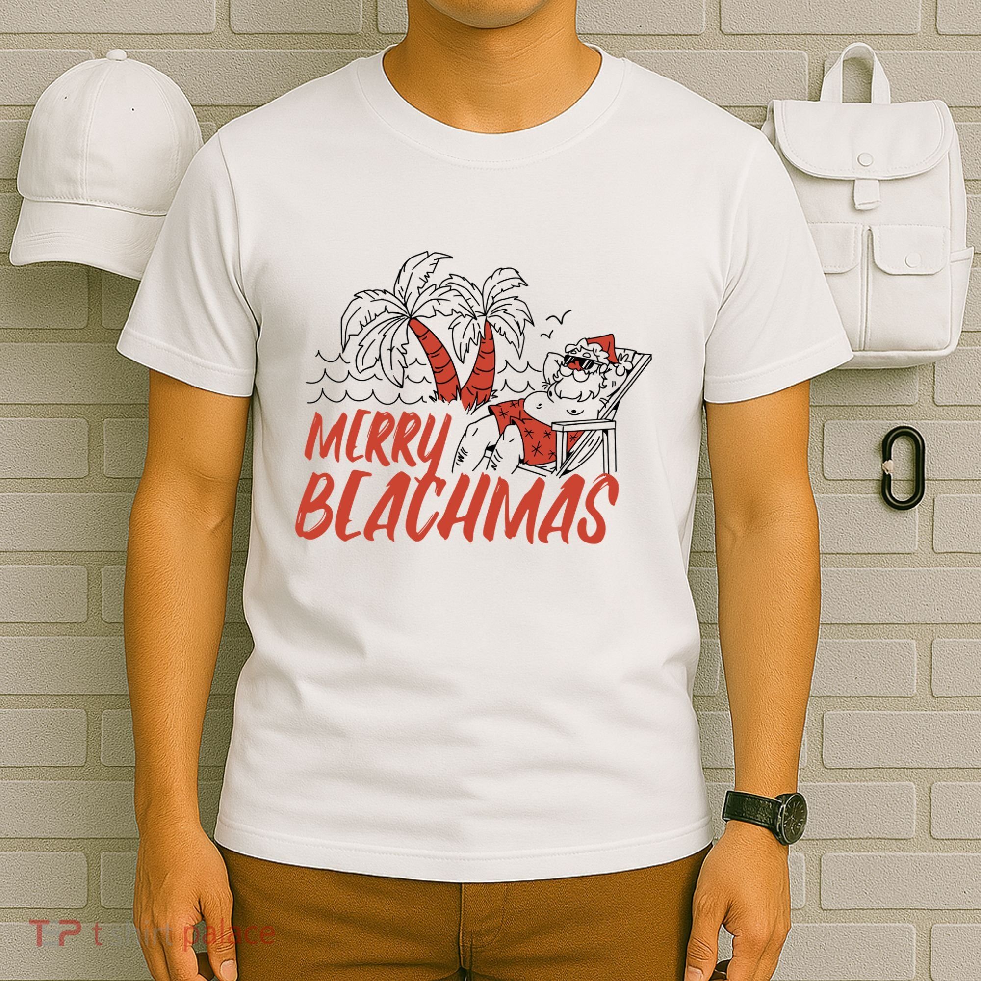 Merry Beachmas Santa Claus Vacation T-Shirt
