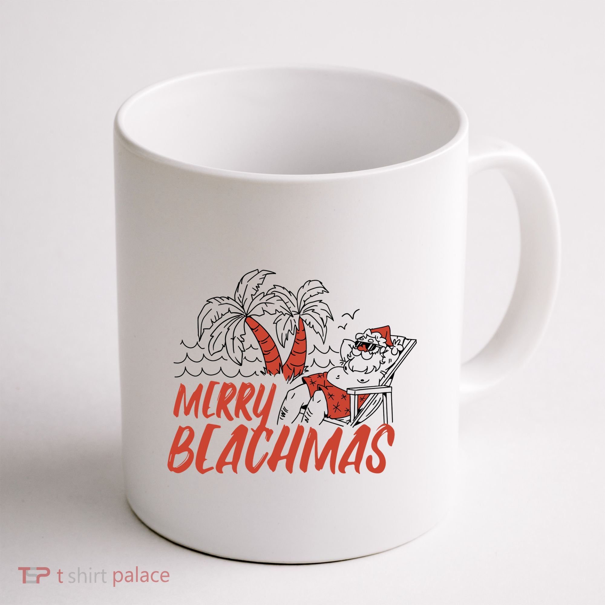 Merry Beachmas Santa Claus Vacation Coffee Mug