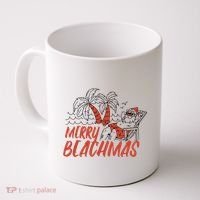 Merry Beachmas Santa Claus Vacation Coffee Mug thumb 0