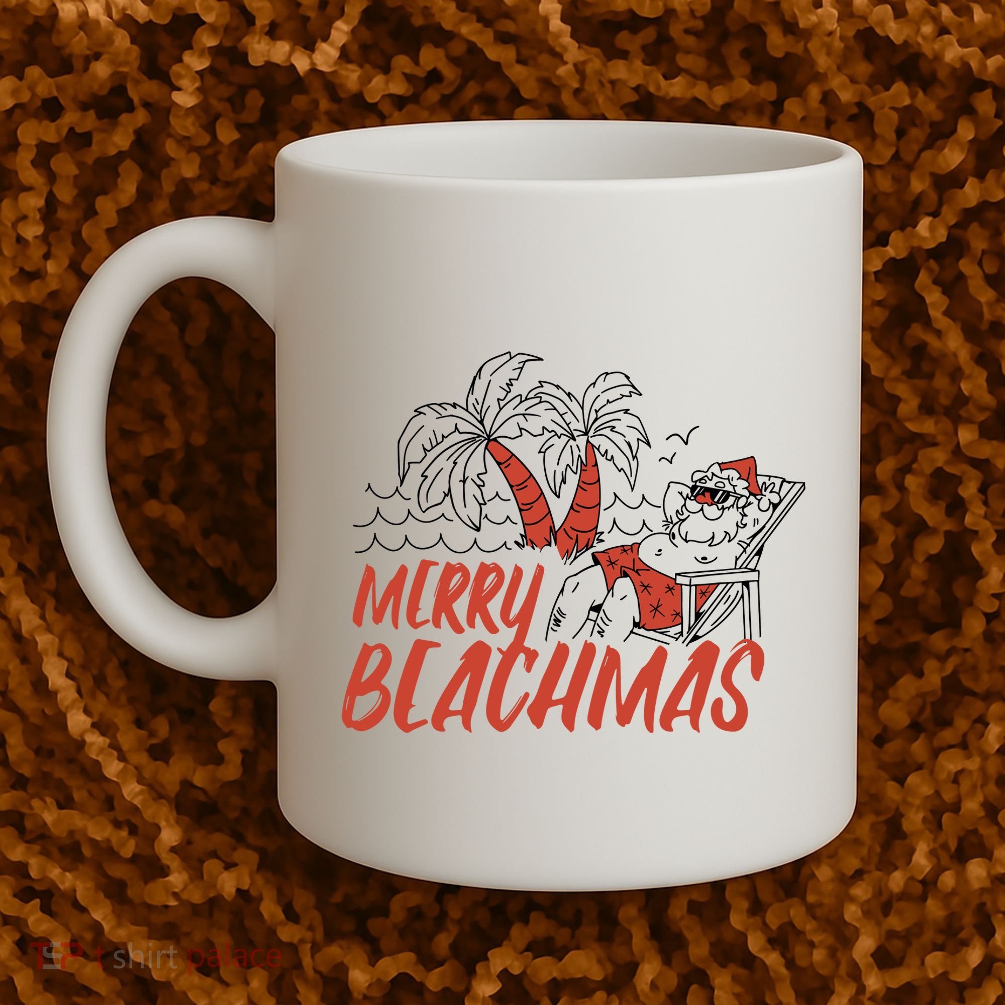 Merry Beachmas Santa Claus Vacation Coffee Mug