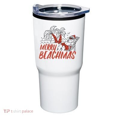 Merry Beachmas Santa Claus Vacation Tumbler