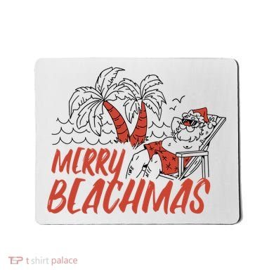 Merry Beachmas Santa Claus Vacation Mousepad