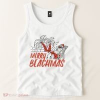 Merry Beachmas Santa Claus Vacation Tank Top thumb 2
