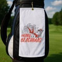 Merry Beachmas Santa Claus Vacation Golf Towel thumb 2
