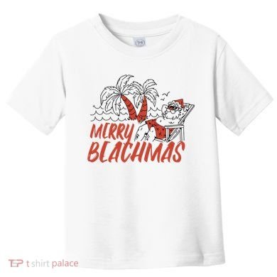 Merry Beachmas Santa Claus Vacation Toddler T-Shirt