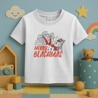 Merry Beachmas Santa Claus Vacation Toddler T-Shirt thumb 3