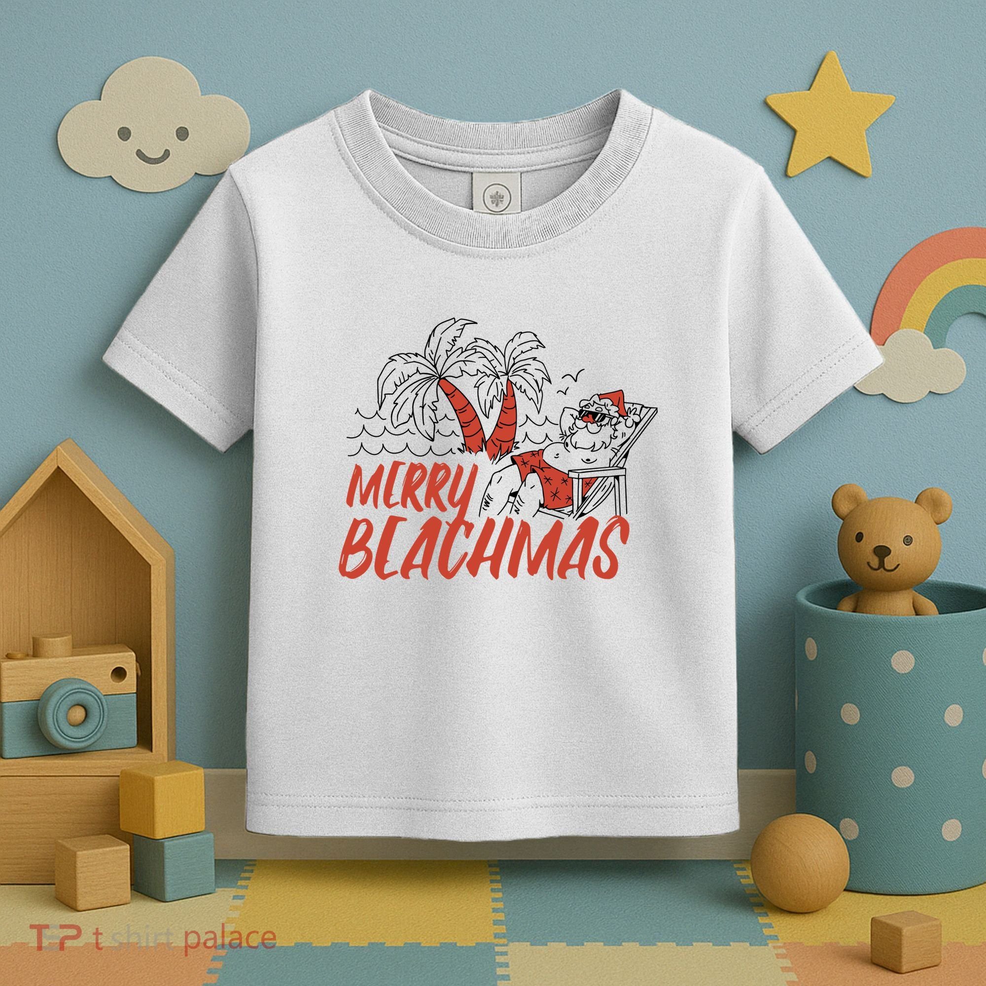Merry Beachmas Santa Claus Vacation Toddler T-Shirt