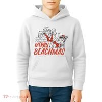 Merry Beachmas Santa Claus Vacation Kids Hoodie thumb 4