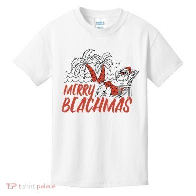 Merry Beachmas Santa Claus Vacation Kids T-Shirt