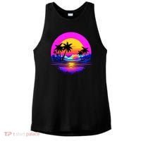 Miami Beach Sun Set Vibrant Ladies PosiCharge Tri-Blend Wicking Tank thumb 0