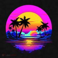 Miami Beach Sun Set Vibrant Ladies PosiCharge Tri-Blend Wicking Tank thumb 2