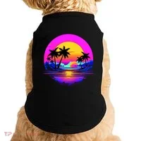 Miami Beach Sun Set Vibrant Doggie Tank thumb 0