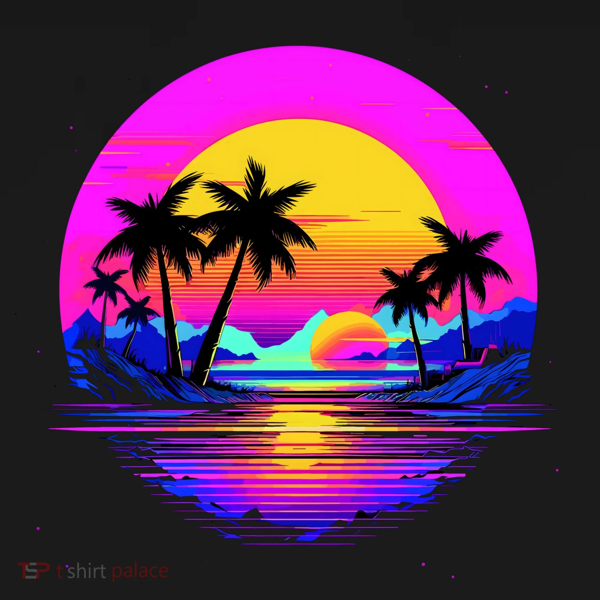 Miami Beach Sun Set Vibrant Doggie Tank