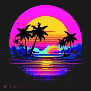 Miami Beach Sun Set Vibrant V-Neck T-Shirt