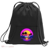 Miami Beach Sun Set Vibrant Sweatshirt Cinch Pack Bag thumb 0
