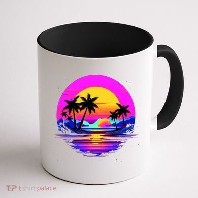 Miami Beach Sun Set Vibrant Coffee Mug back