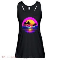 Miami Beach Sun Set Vibrant Ladies Essential Flowy Tank thumb 0