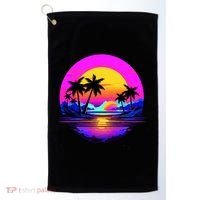 Miami Beach Sun Set Vibrant Golf Towel thumb 0